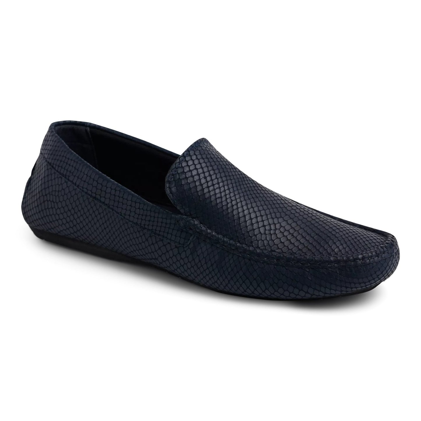 P-Donte Snake Embossed Leather Driving Moccasins