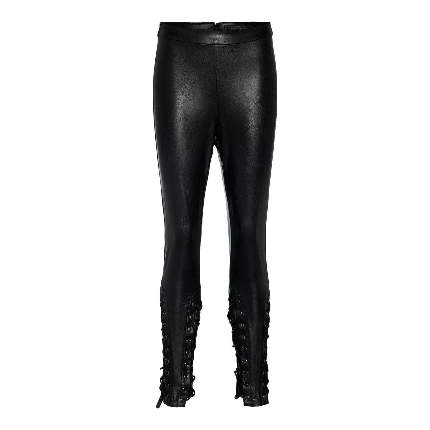 Faux Leather Lace-Up Pants