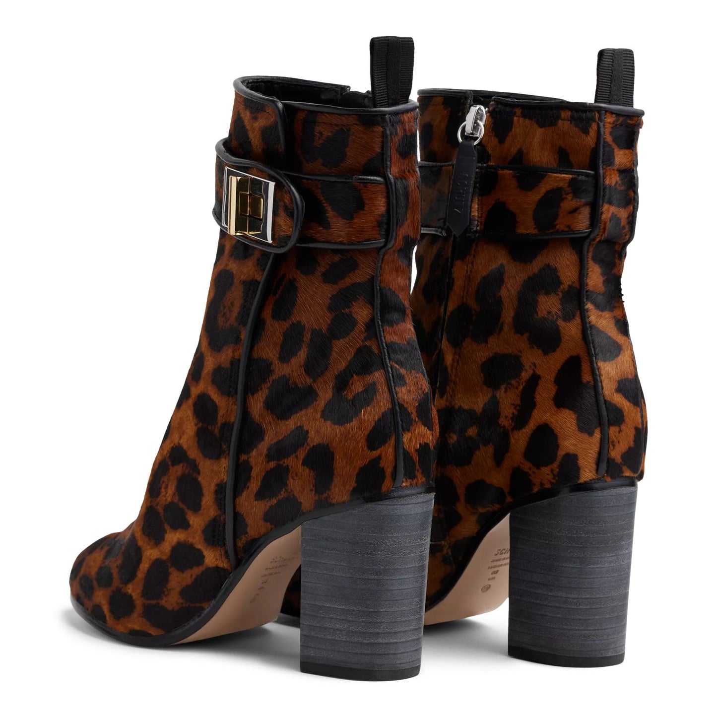 Lucienne Leopard Turn-Lock Ankle Boots
